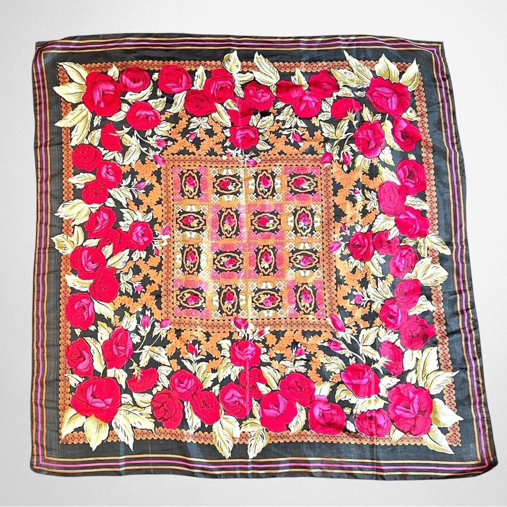 Pink Rose Floral Scarf - Picture 2 of 6